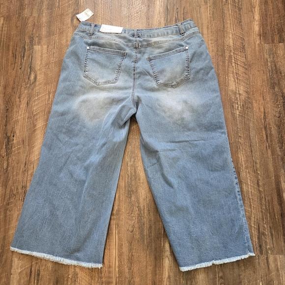 Denim Est. 1946 Hi-Rise Jegging Capris Embroidery Crop Wide Leg 20W New W/tags - Picture 5 of 13